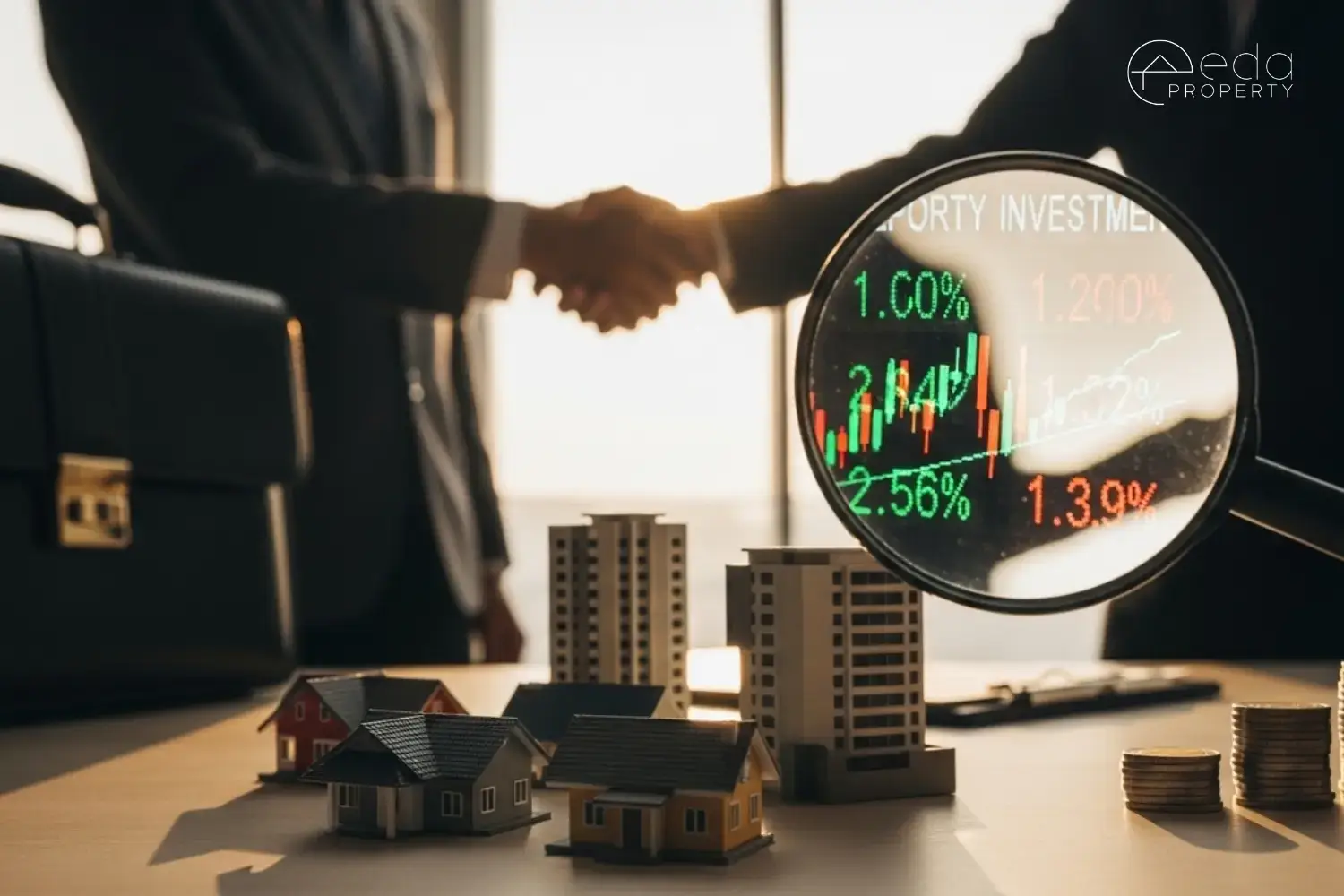 Two investors shaking hands